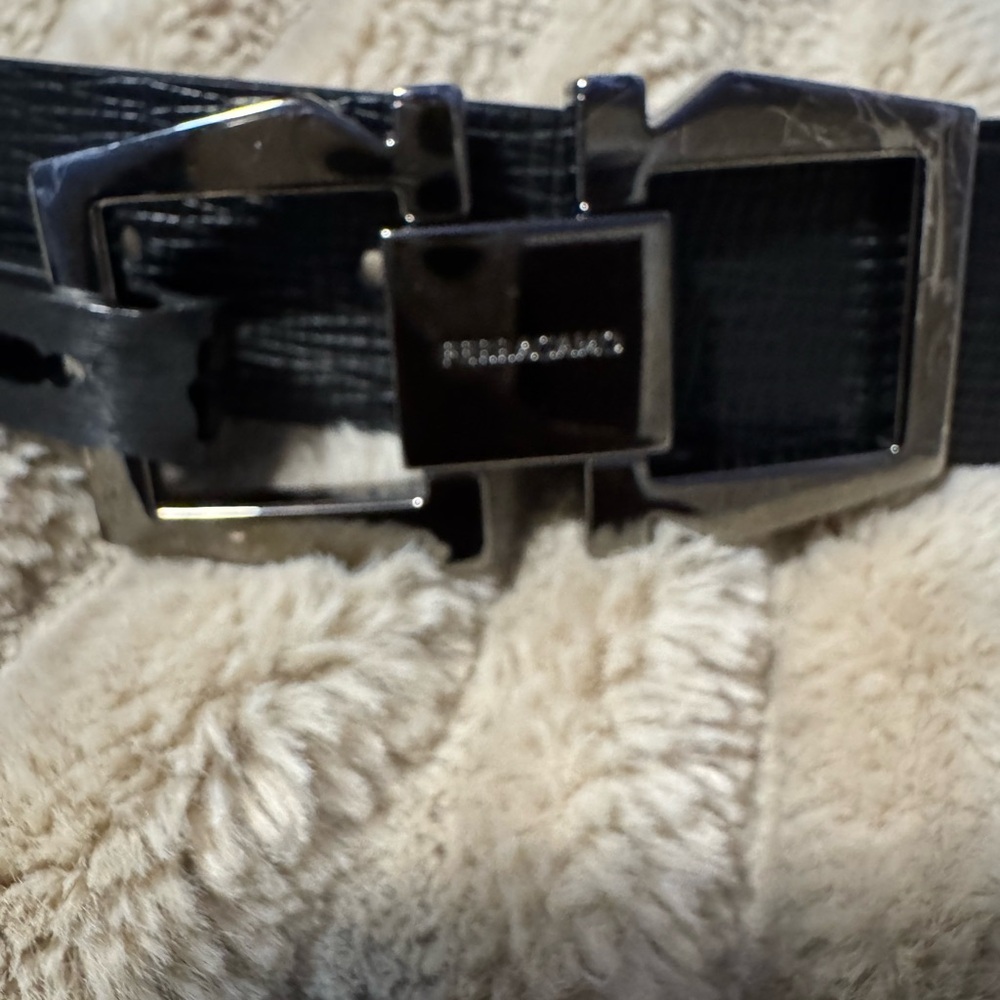 Chico's Black Belt with Silver Buckle